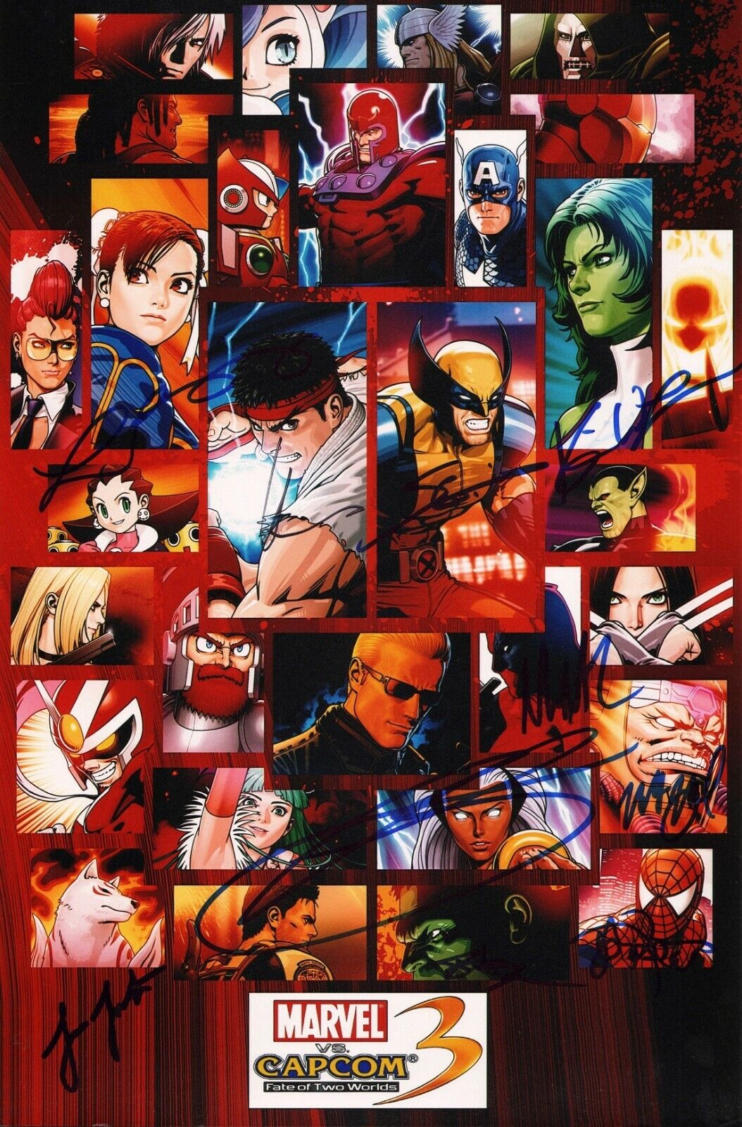 MARVEL VS.CAPCOM 3 (Cast x10) Authentic Hand-Signed Troy Baker