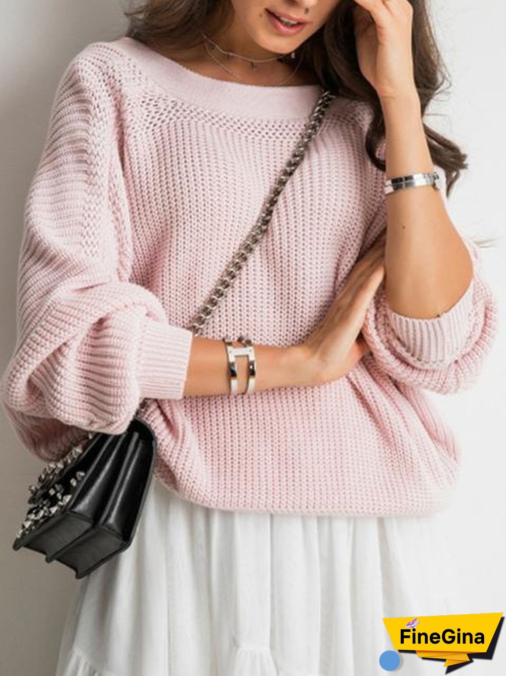 Back Button Pullover Knit Sweater