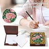 Wooden DIY Rose Diamond Painting Kit Note Box with 160 Papers for Office Desk
