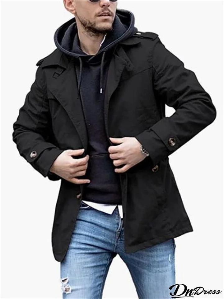Men's Spring Autumn Relaxed Windbreaker Coats