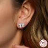 Bow Moissanite Stud Earrings 925 Sterling Silver 
