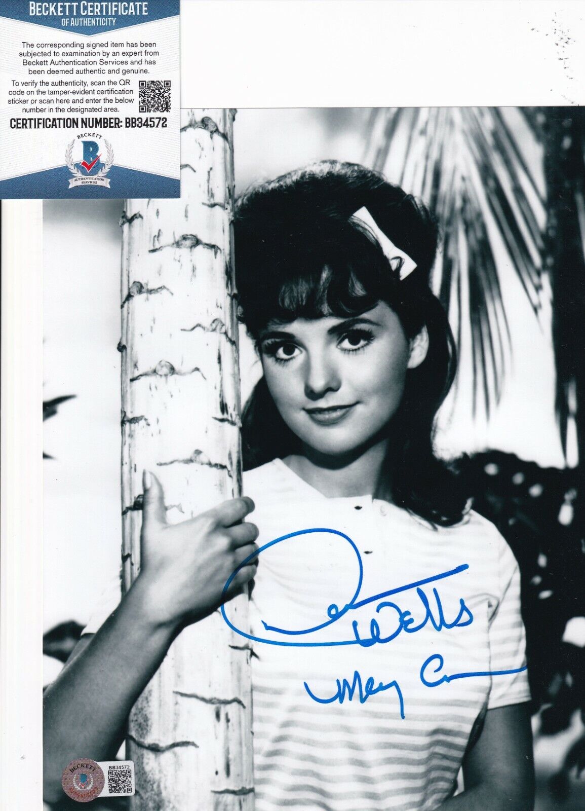 DAWN WELLS signed (GILLIGAN'S ISLAND) Mary Ann 8X10 Photo Poster painting BECKETT BAS BB34572