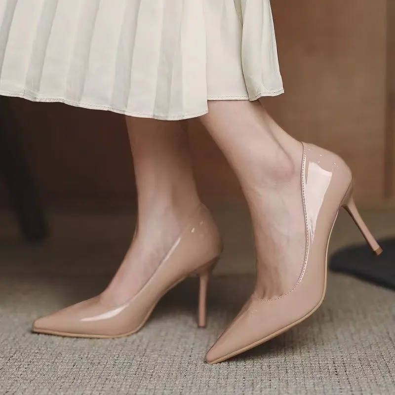Breakj Breakj Summer New Simple French Nude Pointed Flat Shoes Soft Soles Shoes Commuting Single Shoes
