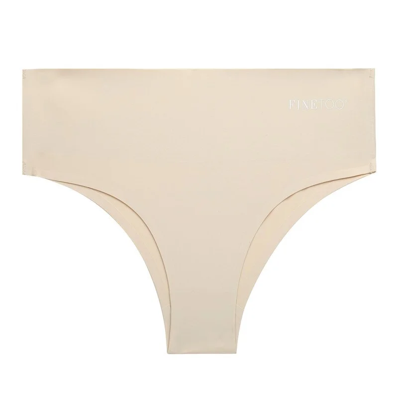 FINETOO Seamless Women's  Ice Silk Pantys High Waist Woman Femme Brief Underpants For Girl M-2XL Comfort Lingerie Panties Summer