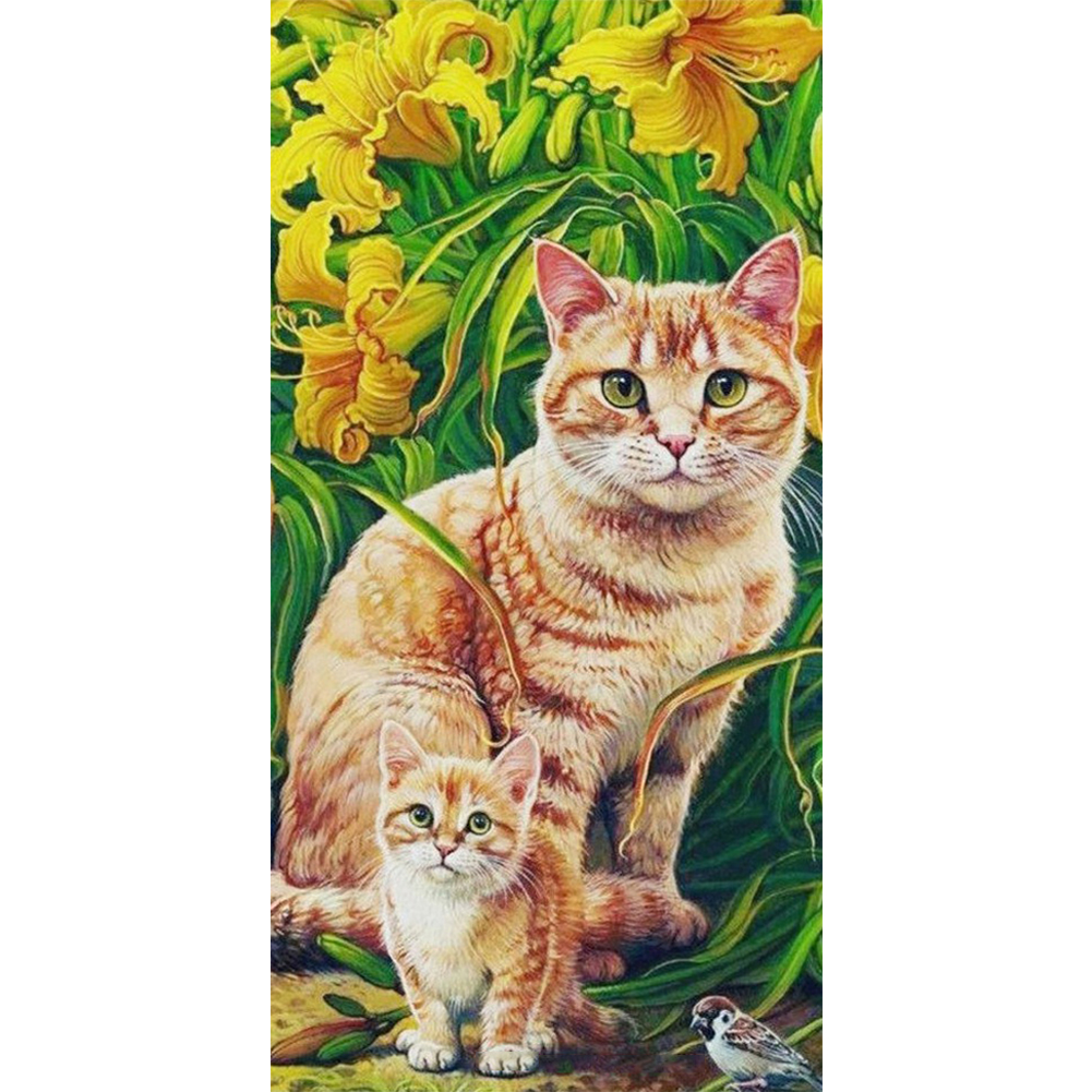 

Cat Mother Son - Round Drill Diamond Painting - 40*80CM (Big Size), 501 Original