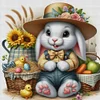 【Only 6pcs】Bunny In Easter Straw Hat-11CT Stamped Cross Stitch 45*45cm