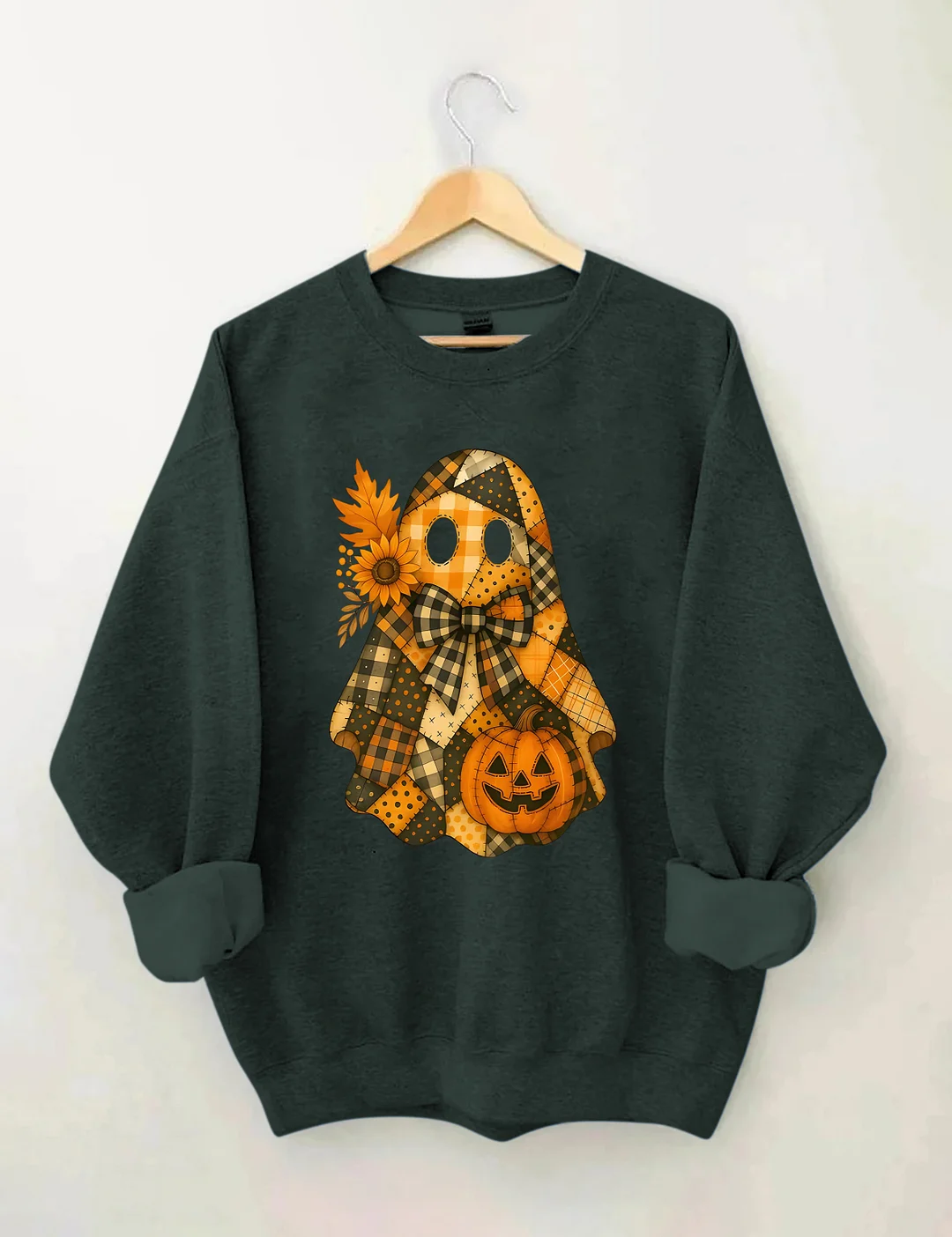 Retro Splicing Cute Ghosts And Pumpkins Sweatshirt