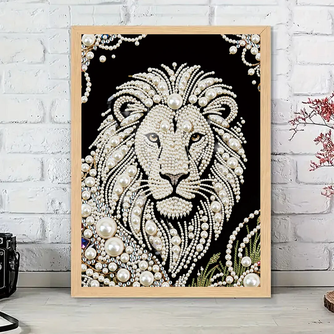 Lion Special Shaped 5D DIY Partial Drill Diamond Painting Kit Home Art 30x40cm