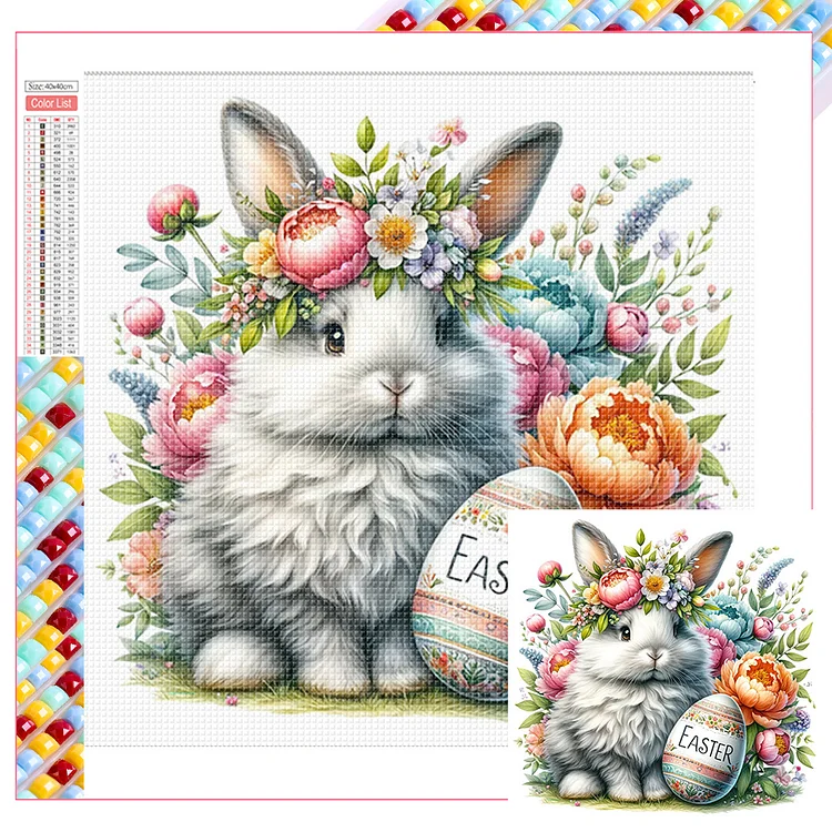 Easter Bunny 40*40CM (Canvas) Full Square Drill Diamond Painting gbfke