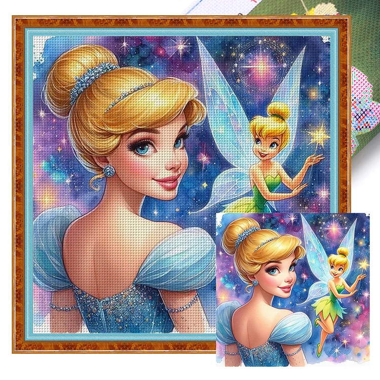 Disney-Wonderful And Belle (35*35cm) 18CT Stamped Cross Stitch gbfke