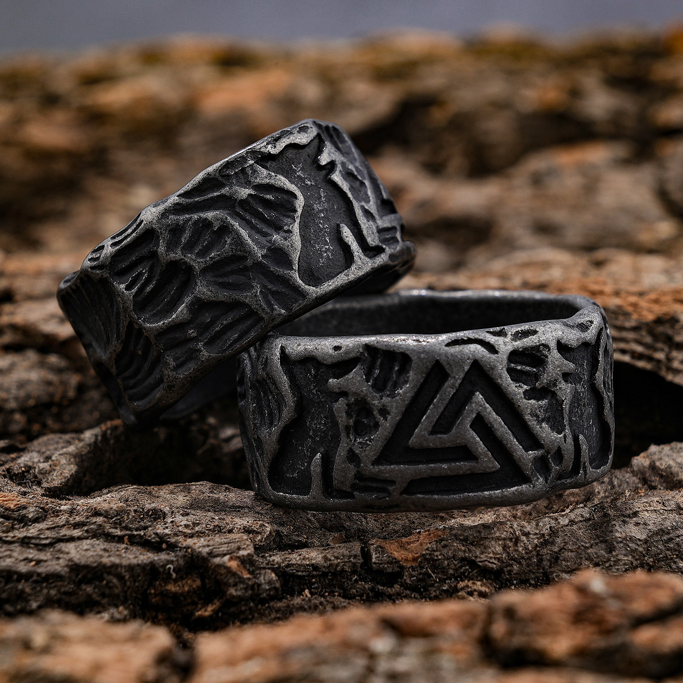 Viking Rune Titanium Steel Rings: Forged in Steel, Etched with Nordic Wildness