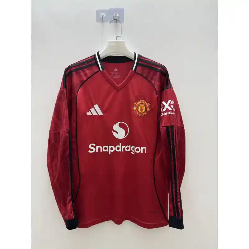 25/26 Manchester United Long Sleeve Soccer Jersey Home