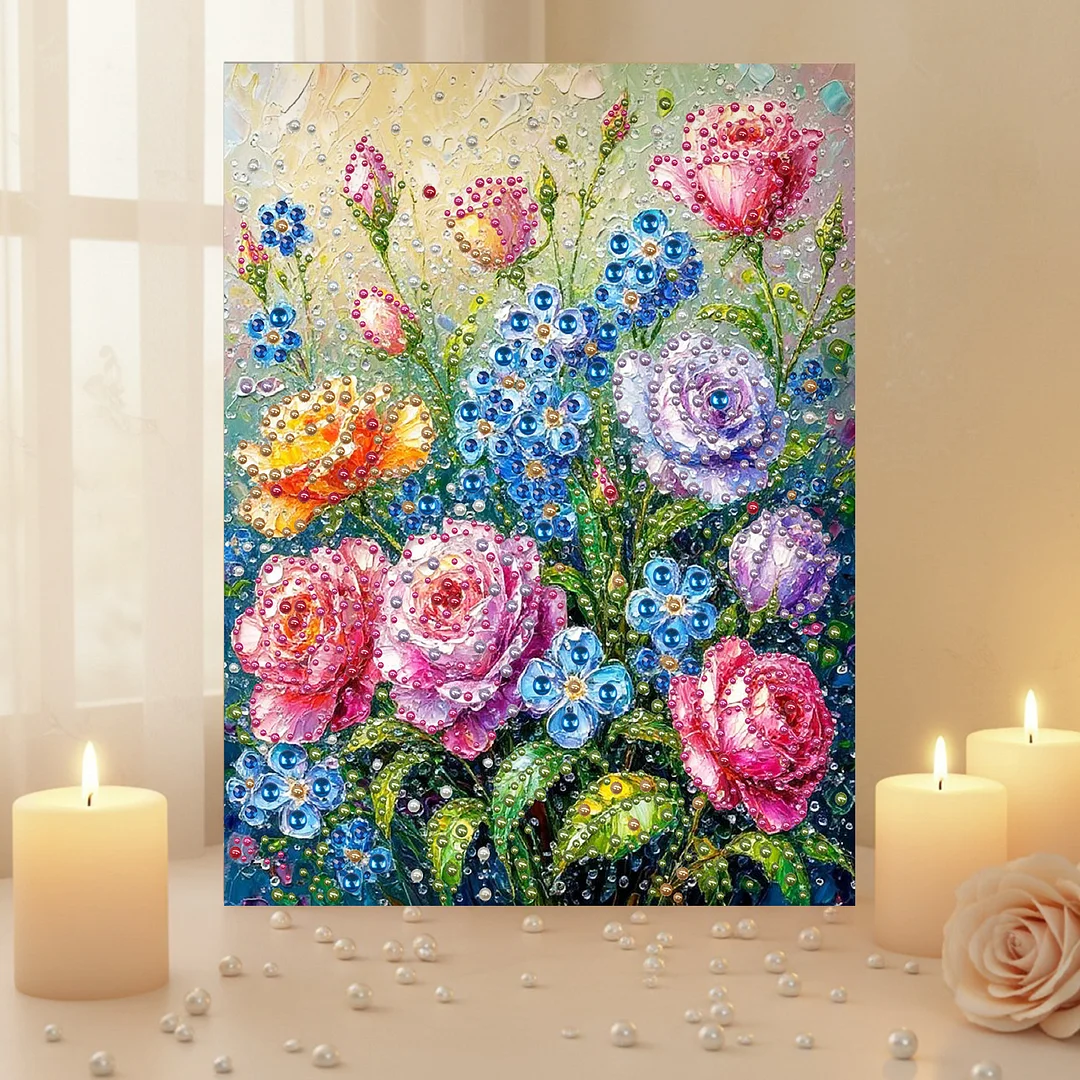 Garden - DIY Pearl Diamond Art Kit With Frame 40*50cm