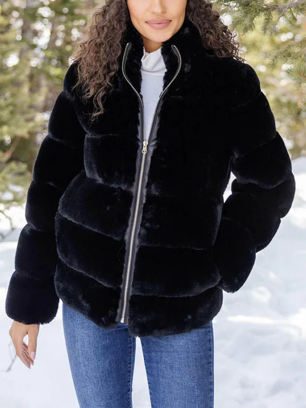 Warm vintage temperament against the cold women's fleece coat