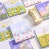 8PCS Floral Painting 50 Pages Post-it Notes Portable Notebooks School Student Kids Cute Stationery Gift