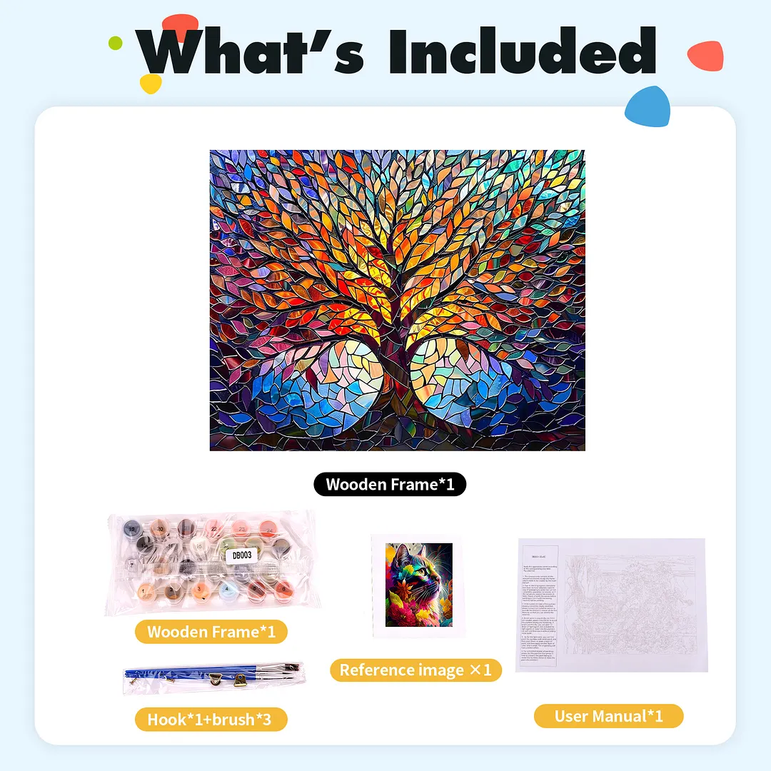 DIY Tree of Life Paint by Numbers Kits Drawing Paintwork on Canvas 15.75x19.69inch Without Frame Canvas Oil Painting Number Painting for Beginners Adults Gift Home Wall Decor