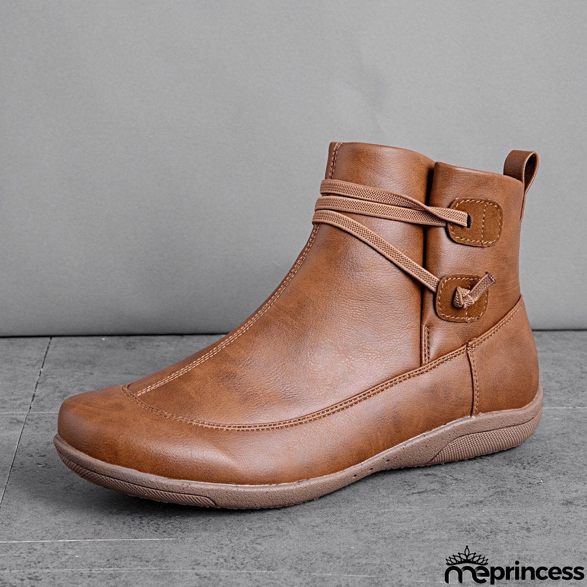 Women's Braided Strap Flat Heel All Season Boots