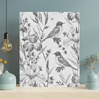 Bluebird and Iris - Dot Painting