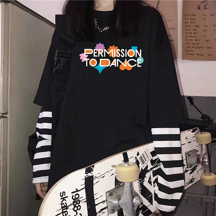 Permission To Dance Fashion Fake Two piece Sweatshirt