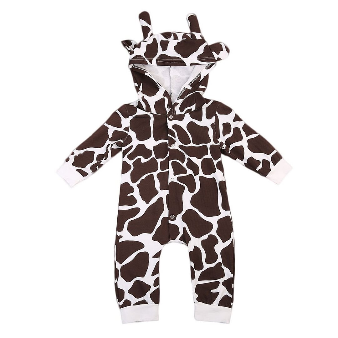 Baby Milk Cow Hooded Romper Costume Outfit Clothes