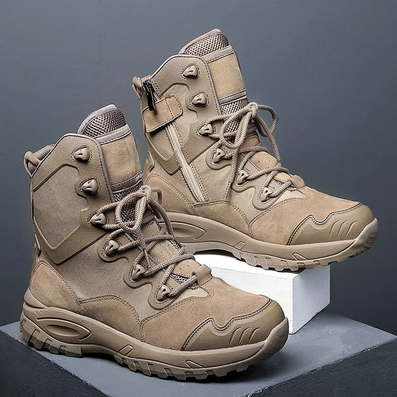 Winter Autumn Men Military Boots Quality Special Force Tactical Desert Combat Ankle Boats Army Work Shoes Leather Outdoor Boots