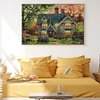 >SALE<Full Embroidery Cotton Thread 14CT Print Autumn Garden Villa Cross Stitch59x42cm