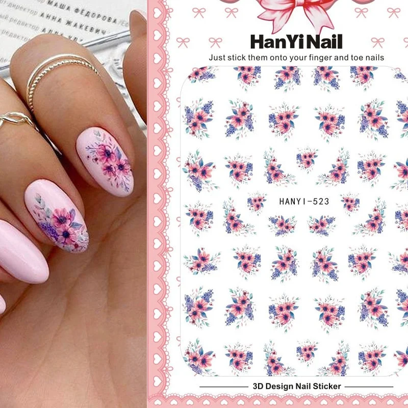 Holographic Fall Nail Foils Stickers Flower Leaf Maple Plants Self Adhesive Transfer Decals Sliders 3D Charms Nail Art Decor-Nail Inspo