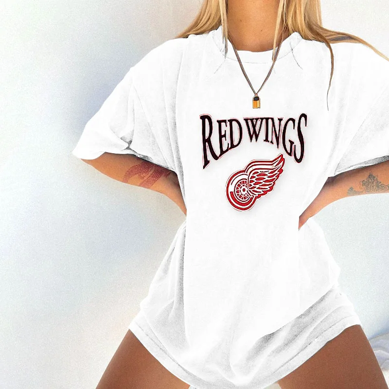 Detroit Red Wings Hockey Print T-Shirt