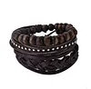 Leather Bracelet Men Multilayer Bead Bracelet Punk Wrap Bracelets for Women Vintage punk Men Jewelry