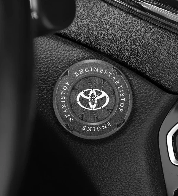 Metal Car One-touch Start Button Ignition Switch Rotating Protective Cover