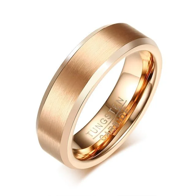 Rose Gold Plated Tungsten Couples Rings