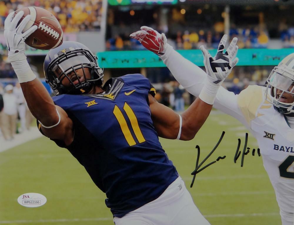 Kevin White Autographed 8x10 West Virginia One Hand Catch Photo Poster painting - JSA W Auth