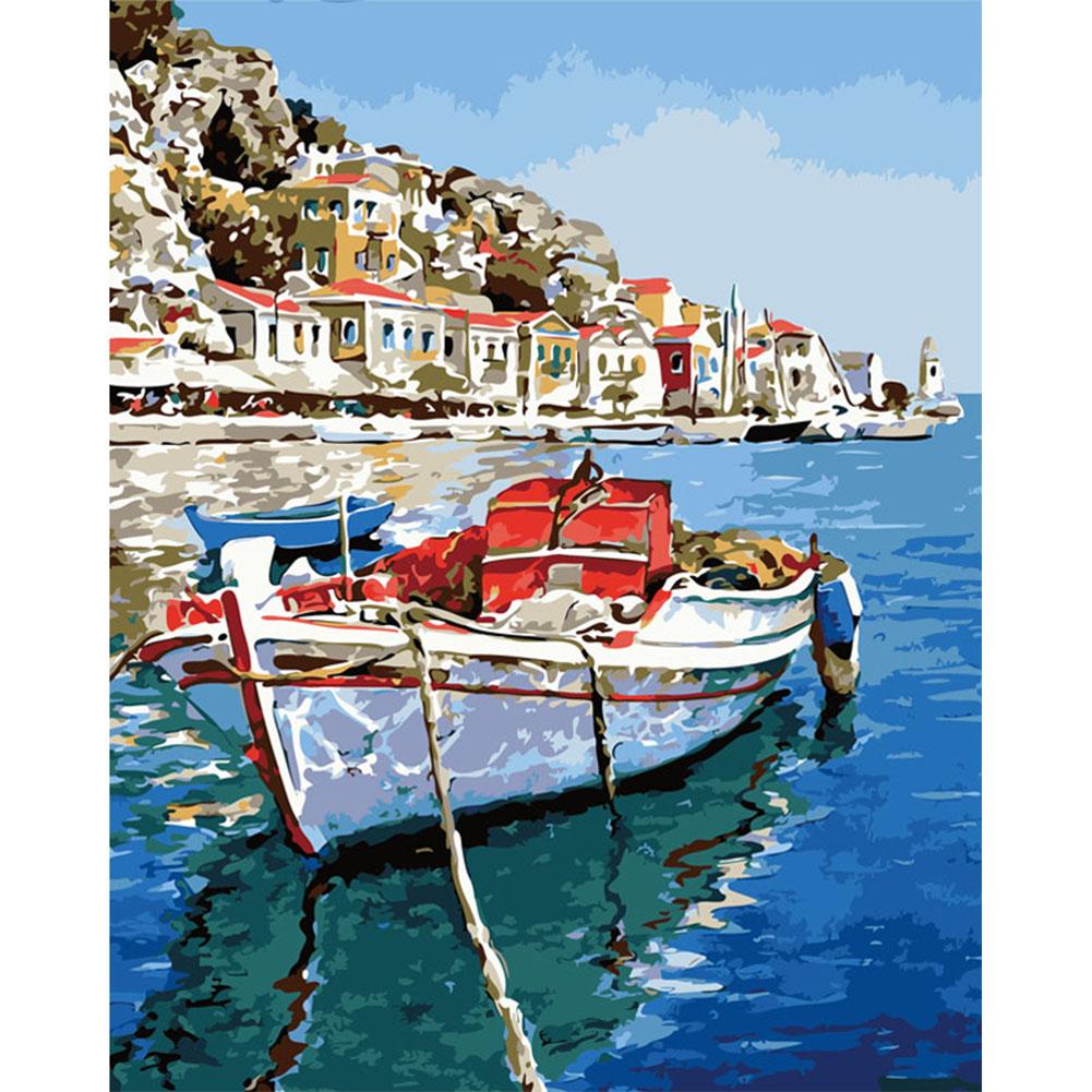 

40x50cm - Paint By Numbers Ship House, 501 Original