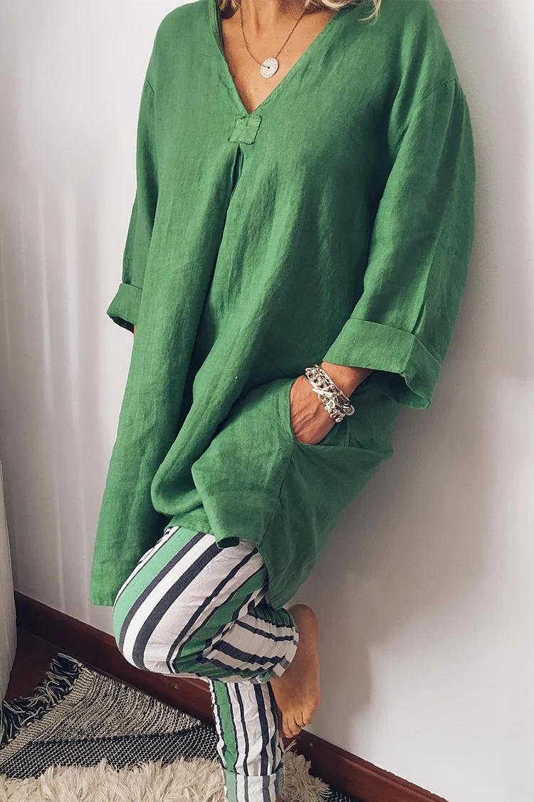 Solid Linen Tops