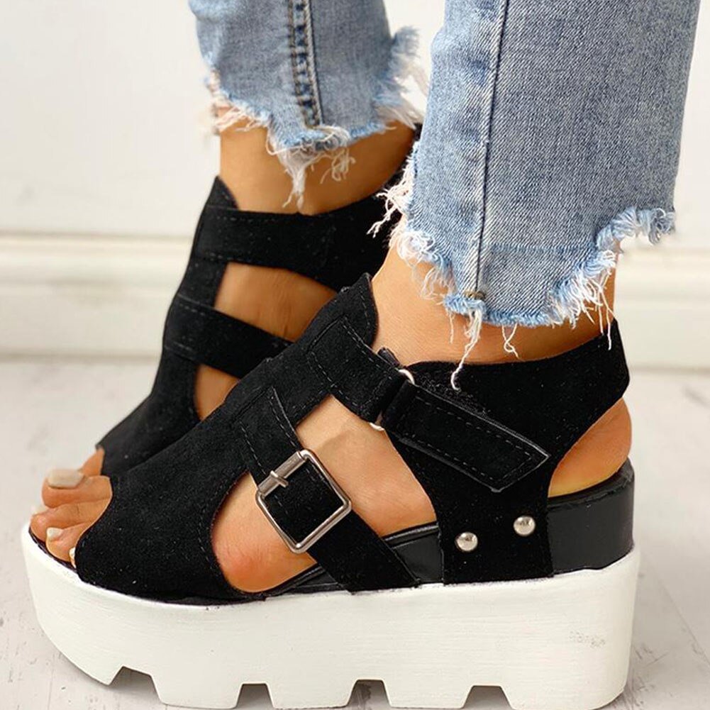 2021 Fashion Summer Platform Wedge High Heels Casual Comfortable Light Leisure Shoes Woman Sandals Women Shoes Female