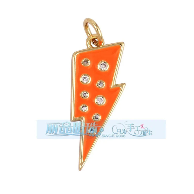 1 Piece 27*7.5mm 6*24mm Copper Lightning Pendant Jewelry Accessories