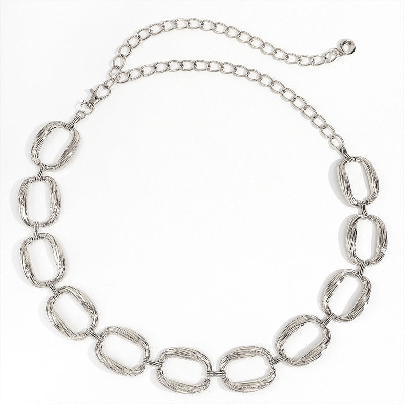 Basic Solid Color Metal Women’s Chain Belts