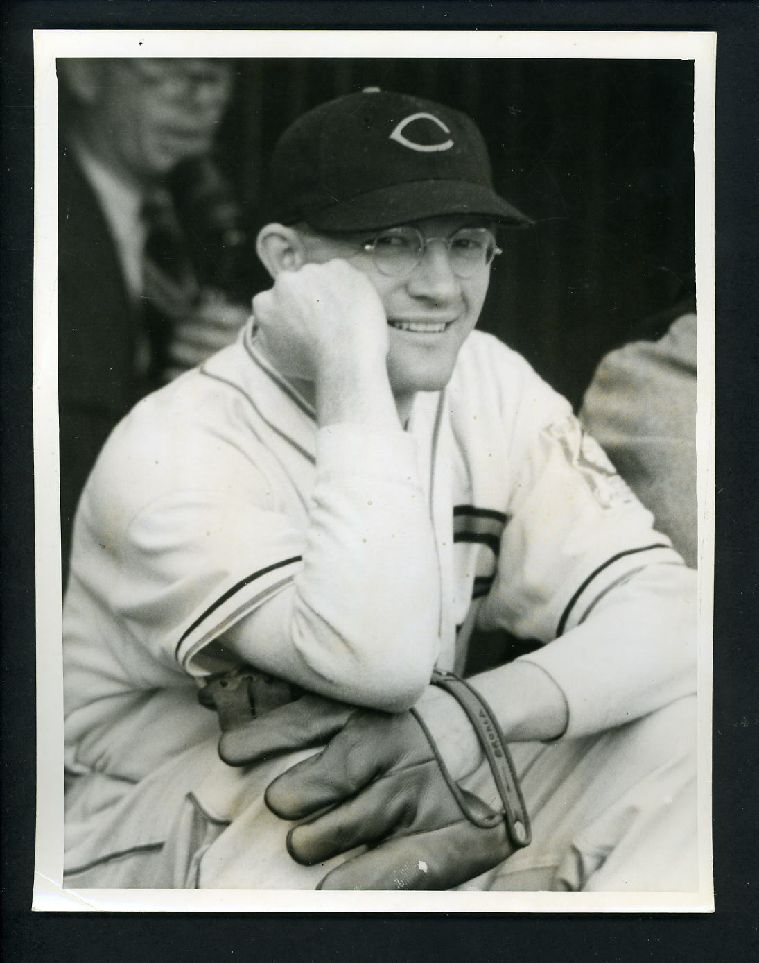 Johnny Broaca candid pose 1939 TYPE 1 Press Photo Poster painting Cleveland Indians