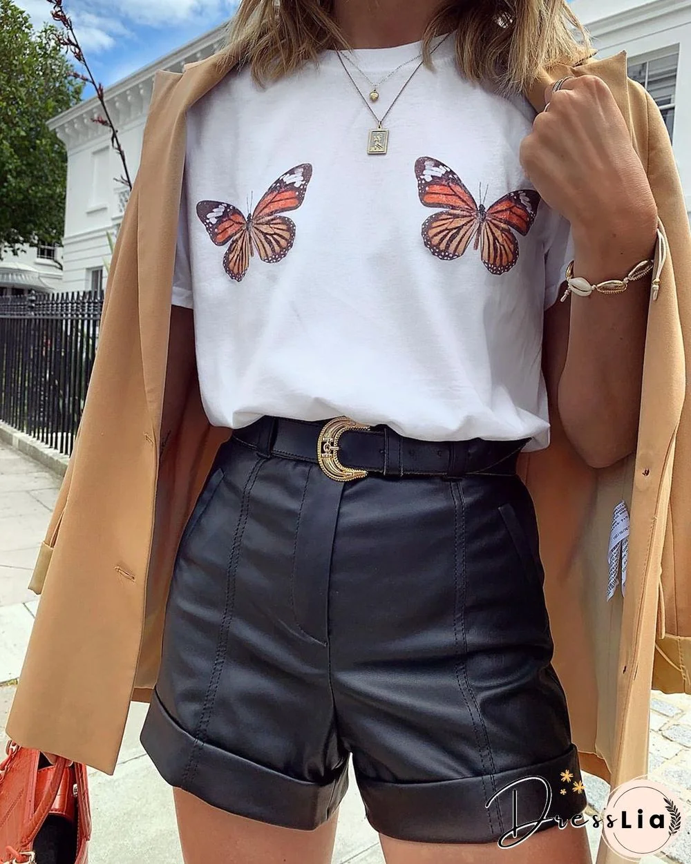 Vintage Butterfly Printed Short-Sleeved T-Shirts