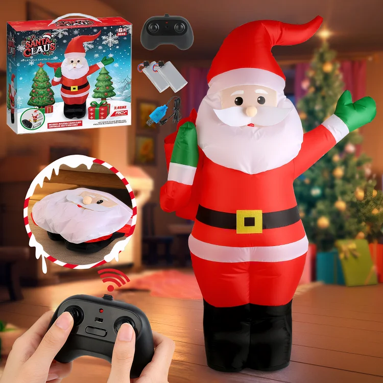 Christmas Inflatable Santa Claus Toys, Inflatable Santa Claus Remote control Christmas Decorations for WGarden Outdoor Indoor Holiday Xmas