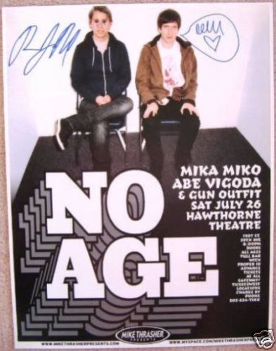 Signed NO AGE Gig POSTER In-Person w/proof Portland Oregon Concert Autograph