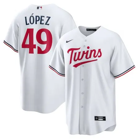 Men's Minnesota Twins #49 Pablo Lopez  White Home Replica Player Jersey