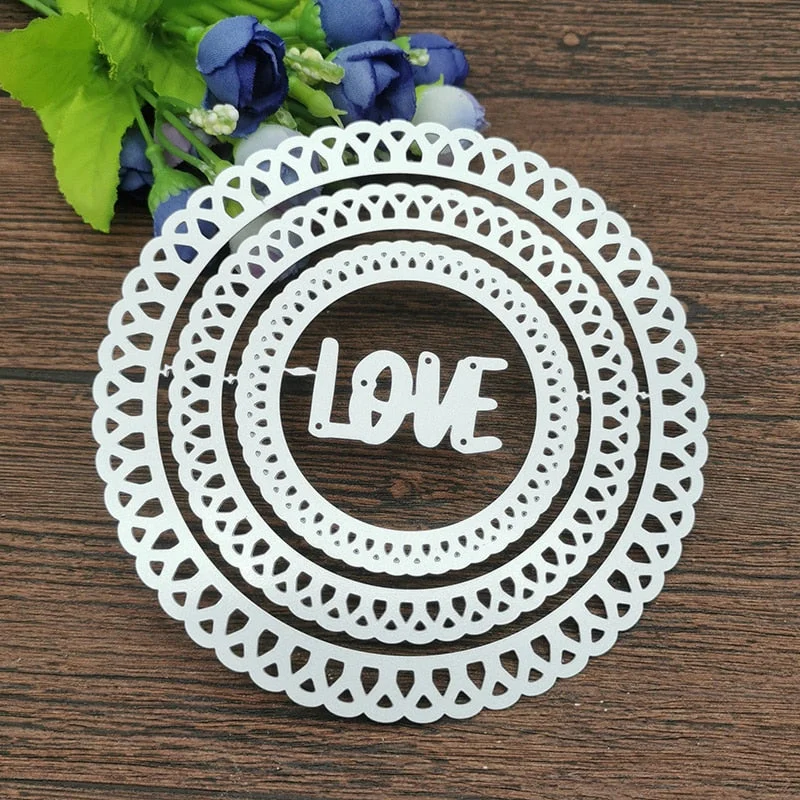 4pcs Round lace frame set Metal Cutting Dies Stencils For DIY Scrapbooking Decorative Embossing Handcraft Die Cutting Template