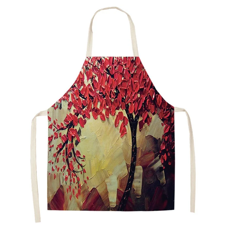 Linen Kitchen Apron - Flower Tree letclo 