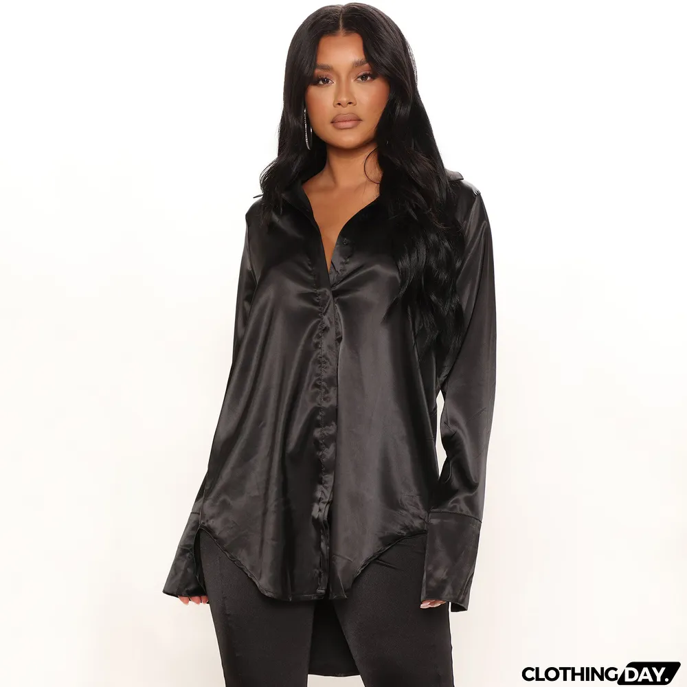 Summer Women Fashion Casual Long-Sleeved Irregular Long Shirt