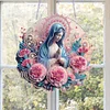 DIY Mother Mary Acrylic Diamond Painting Hanging Pendant