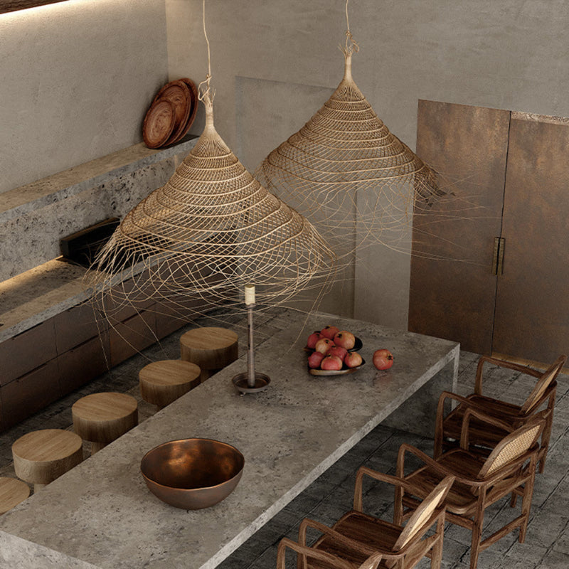 Rustic Lampshade Rattan Vintage Pendant Lights