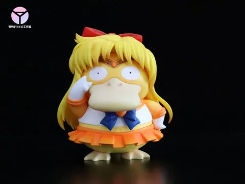 Sailor Venus Cosplay Psyduck - Sailor Moon Pokemon Resin Statue