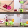 Portable Blender, Personal Mixer Fruit Ice Crushing Rechargeable with USB, Mini Blender for Smoothie, Fruit Juice, Milk Shakes, 13oz, Six 3D Blades for Great Mixing