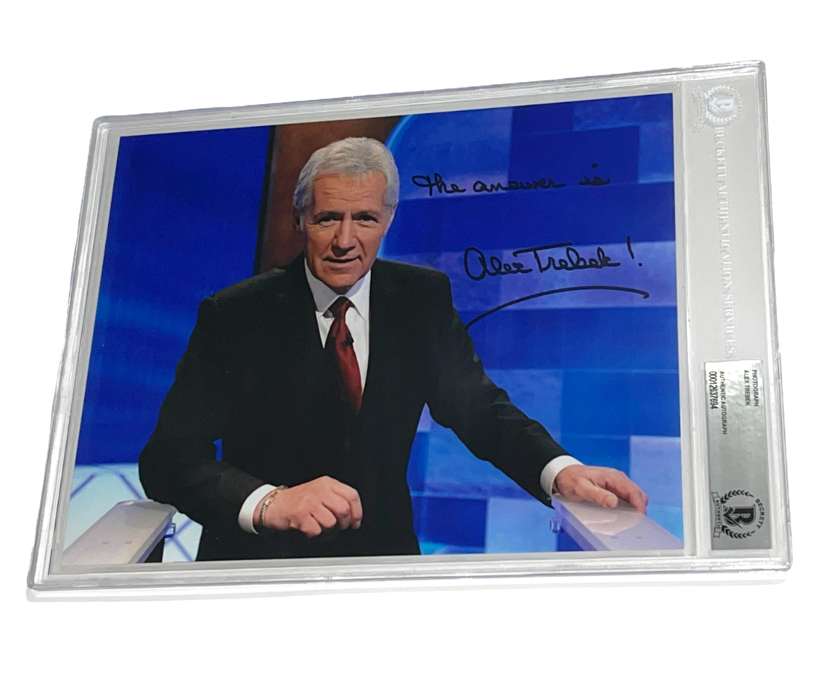 ALEX TREBEK HAND SIGNED AUTOGRAPHED Photo Poster painting BECKETT ENCAPSULATED WITH COA RARE 3